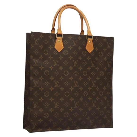 LOUIS VUITTON Monogram Sac Plat Hand Bag M51140 LV Auth 117000